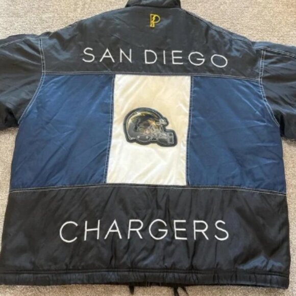 Vintage 90s Pro Player San Diego Chargers Puffer Jacket Rare NFL Winter Coat - Picture 8 of 8